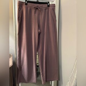 Athleta Casual Wide Leg Pull On Womens Mauve Pants Comfortable Soft Like New XL